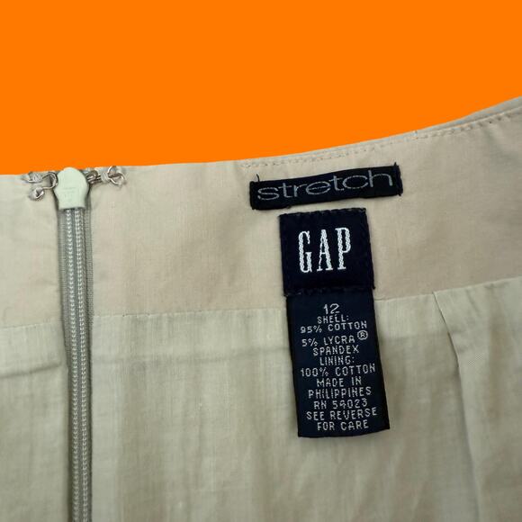 00's vintage khaki bodycon y2k mini skirt Size 12 gap - Picture 5 of 6